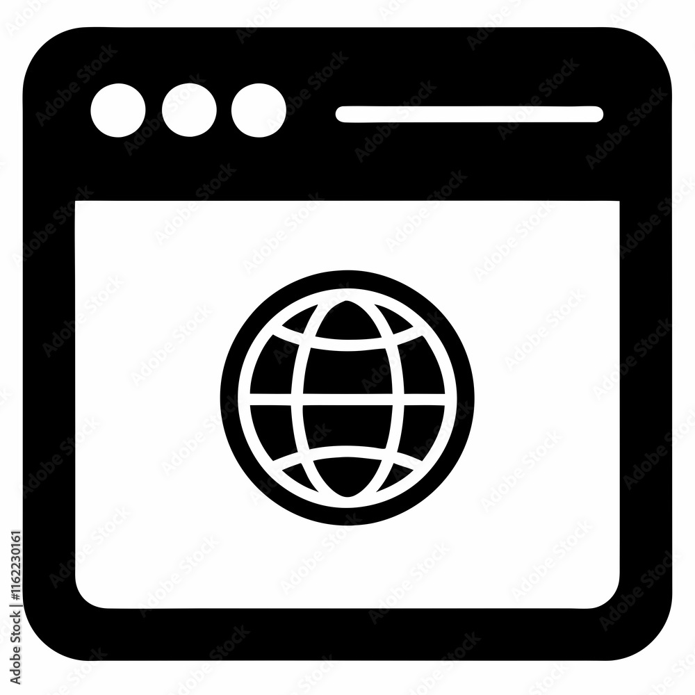 Internet Browser Black Silhouette Vector Internet Browser Black Silhouette Vector
