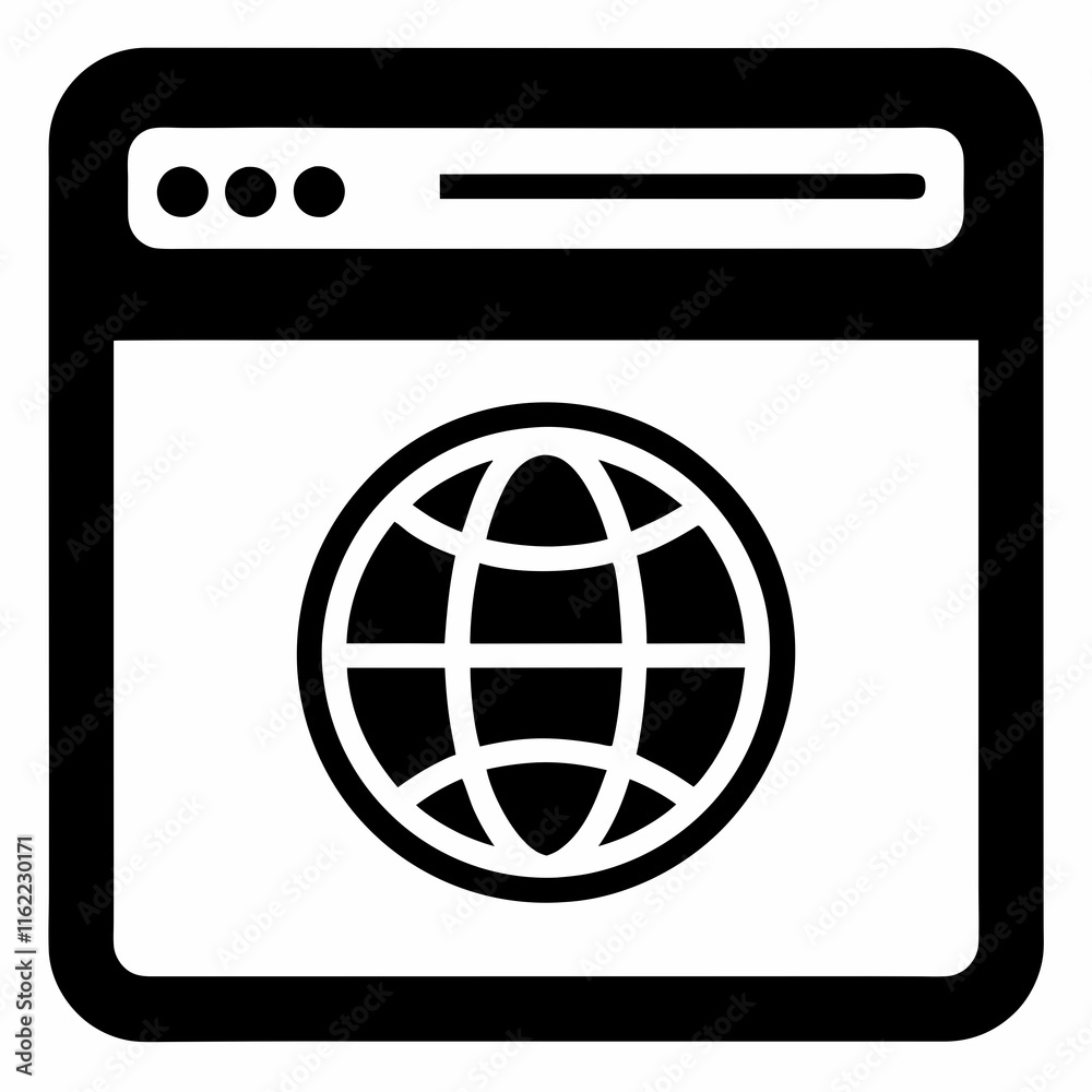 Internet Browser Black Silhouette Vector Internet Browser Black Silhouette Vector
