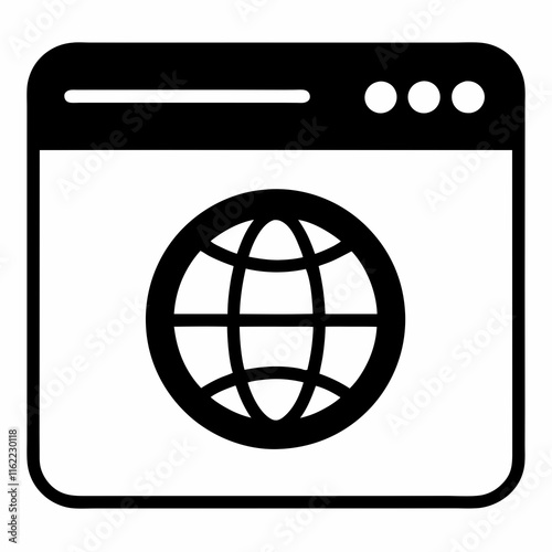 Internet Browser Black Silhouette Vector