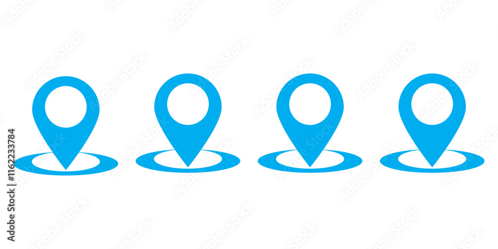 Location pin icon. Map pin place marker. Location icon. Map marker pointer icon set. GPS location symbol collection. Flat style - stock vector. Location pin icon. Map pin place marker. Location icon. Map marker pointer icon set. GPS location symbol collection. Flat style - stock vector.