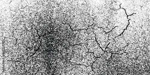 Cracks and fissures of the ground surface, concrete, gaps from the top view of the disaster. isolated on white background. Broken ground, walls.
