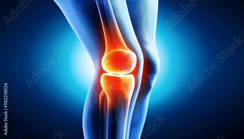 Magnetic resonance imaging or MRI of knee joint. This diagnostic technique is crucial for assessing ligaments, cartilage, and identifying issues like tears or inflammation. photo