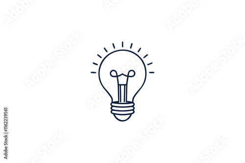 filament light bulb line art vector illustration