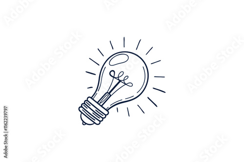 filament light bulb line art vector illustration