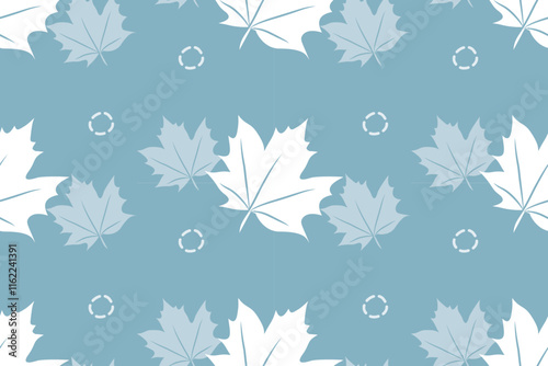 Seamless leaf pattern, clear water tone