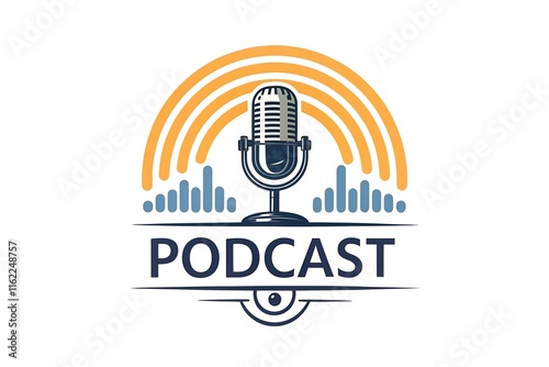 Podcast radio logo icon