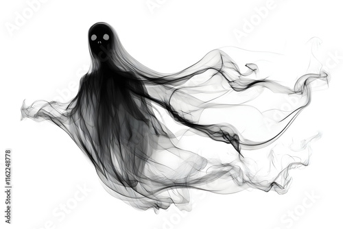 black ghost flying isolated
