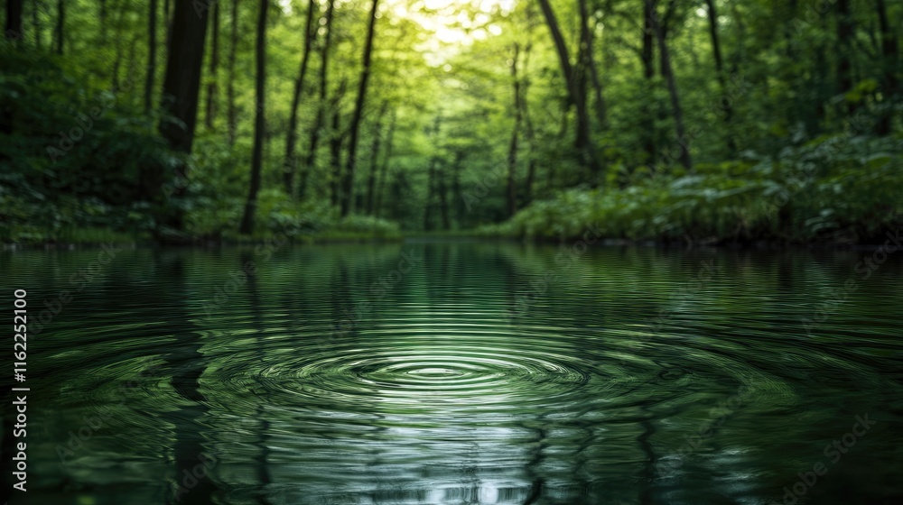 Forest River Reflections Ripples Peaceful Scene Forest River Reflections Ripples Peaceful Scene