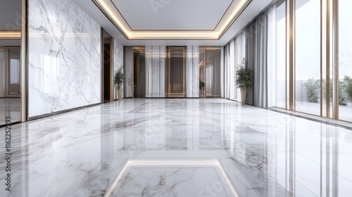 Elegant Marble Hallway Interior Design With Modern Accents photo