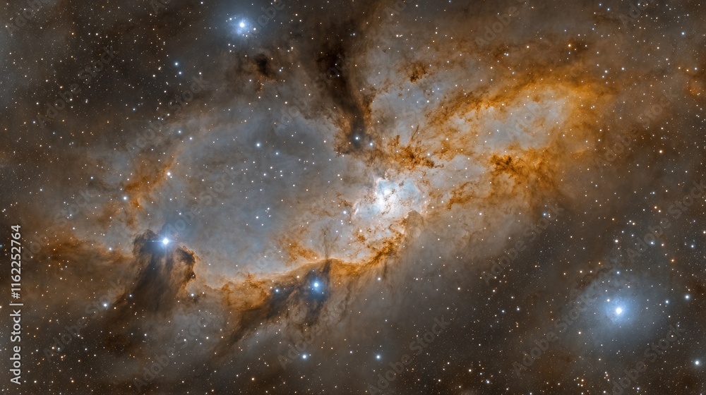 Celestial Nebula Displaying Orange and Gray Hues Celestial Nebula Displaying Orange and Gray Hues