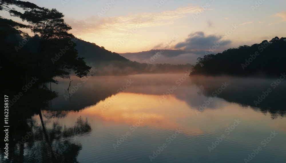 Fototapeta premium Soft waves lap against the shore. 