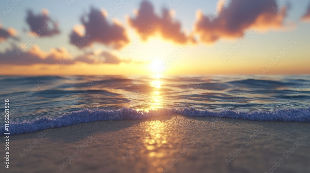 Fototapeta premium Immersive Coastal Waters with Subtle Lighting at Sunset