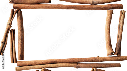 Cinnamon Stick Square Frame, unique decorative piece crafted from arranged cinnamon sticks, perfect for enhancing any space with natural warmth photo