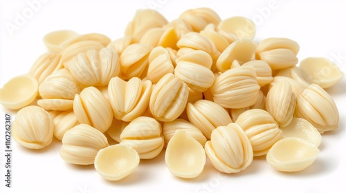 of mastic gum, highlighting the tear-shaped crystals and pale yellow color. Isolated on a white background. | 