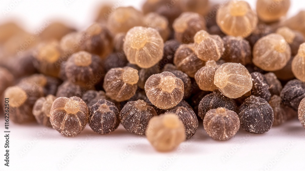 view of labdanum resin, showcasing the sticky texture and dark brown color. Isolated on a white background. | view of labdanum resin, showcasing the sticky texture and dark brown color. Isolated on a white background. |