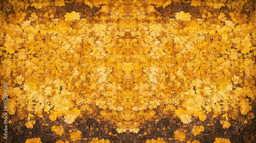Golden Autumn Leaves Ground Cover Pattern Golden Autumn Leaves Ground Cover Pattern