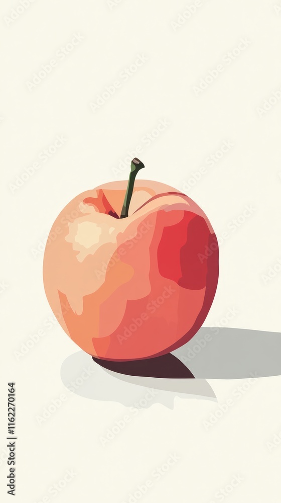 Obraz premium Peach Still Life: A Vibrant and Simple Fruit Illustration