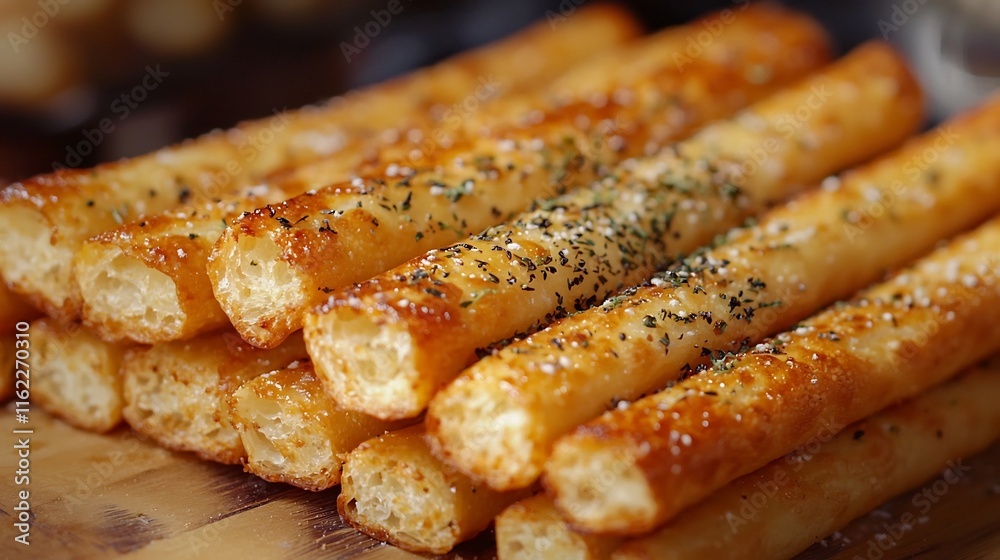 Crispy Bite-sized Savory, Bite-Sized Crispy Breadsticks with Herbs - Savory and Crunchy Snack on Selective Focus Background Crispy Bite-sized Savory, Bite-Sized Crispy Breadsticks with Herbs - Savory and Crunchy Snack on Selective Focus Background