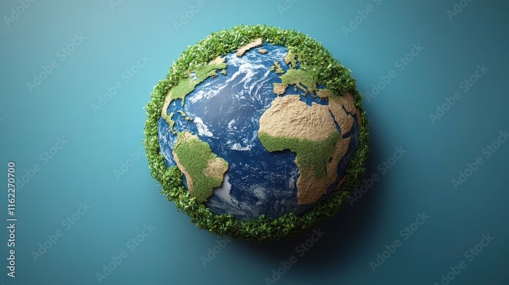A globe surrounded by greenery, symbolizing environmental awareness and sustainability. A globe surrounded by greenery, symbolizing environmental awareness and sustainability.