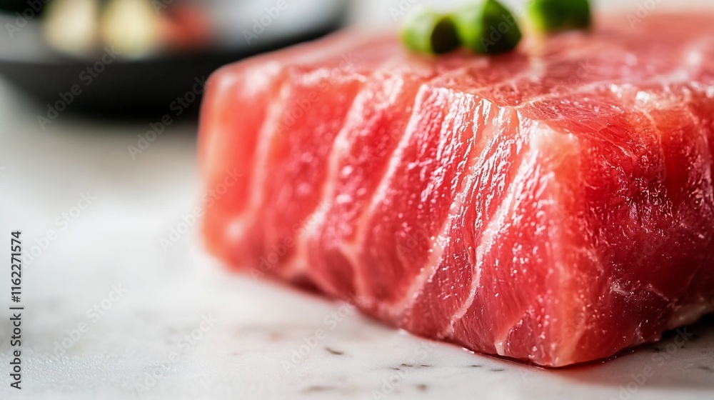 Isolated Freshness Fish Perfectly Crafted Tuna Steak on Pristine White Background Promoting Healthy High-Protein Diet and Premium Culinary Art Isolated Freshness Fish Perfectly Crafted Tuna Steak on Pristine White Background Promoting Healthy High-Protein Diet and Premium Culinary Art