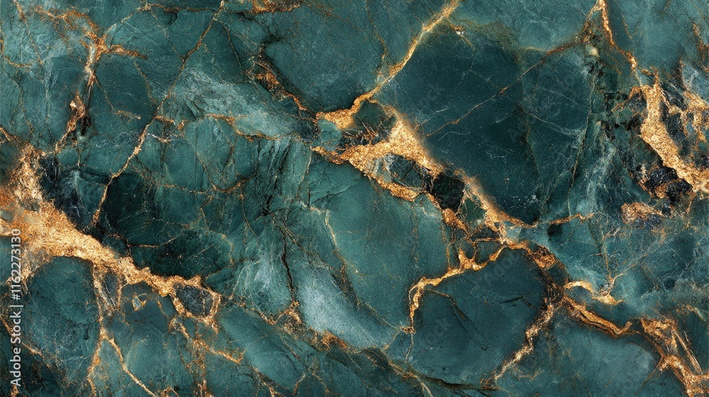 Teal Marble Texture With Golden Veins Teal Marble Texture With Golden Veins