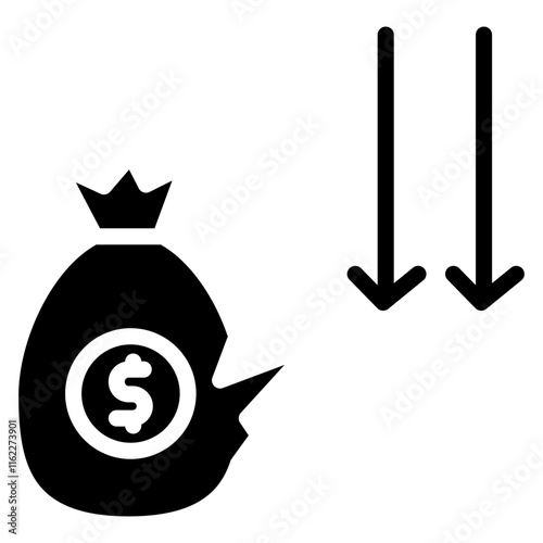  Money Lost Glyph Icon