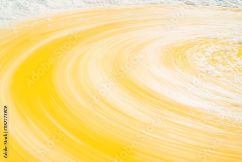 close-up of snowplow rotating salt spreader in motion vibrant yellow details contrasting against icy surroundings