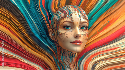 Neon Dreams Creative Fusion Ai Artist Reality Blend photo
