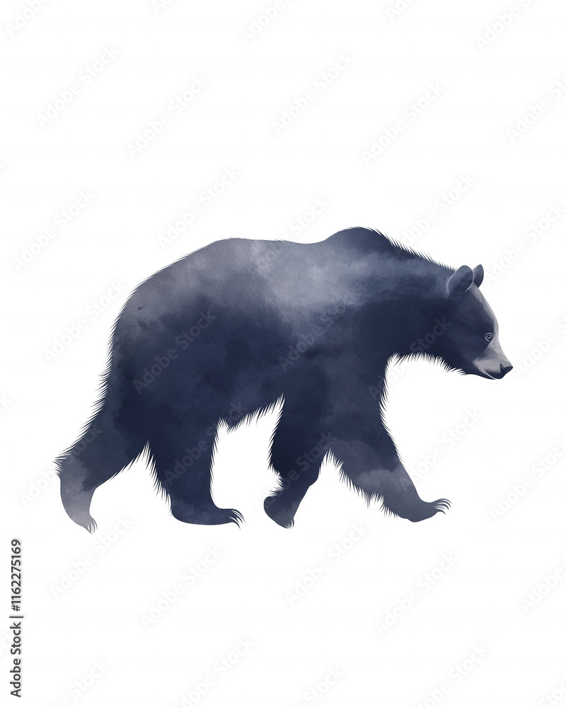 Fototapeta premium A bear is walking on a white background