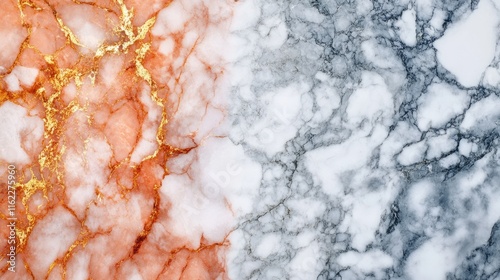 Abstract Marble Texture with Gold Veins and Gray Tones