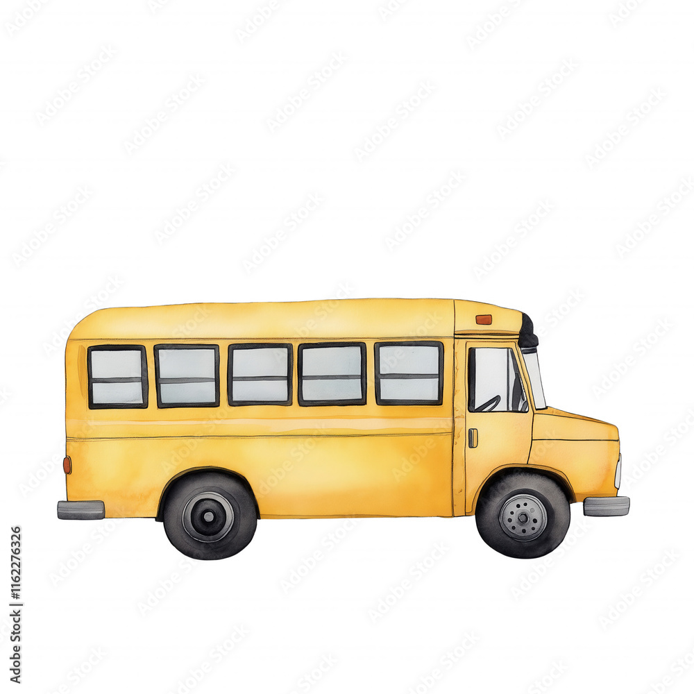 A yellow school bus with a white stripe A yellow school bus with a white stripe