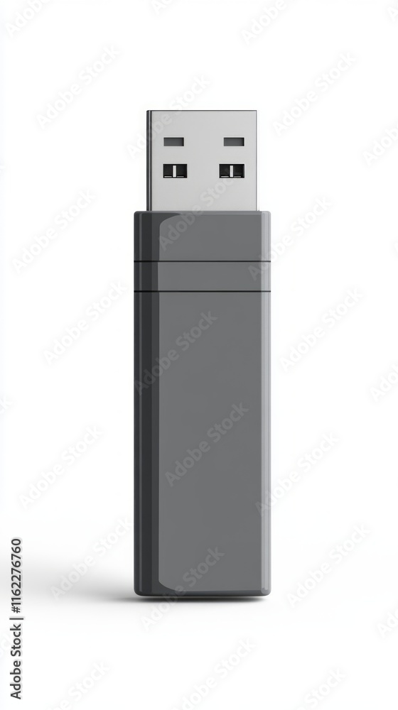 Sleek Gray USB Flash Drive - Modern Portable Storage Sleek Gray USB Flash Drive - Modern Portable Storage
