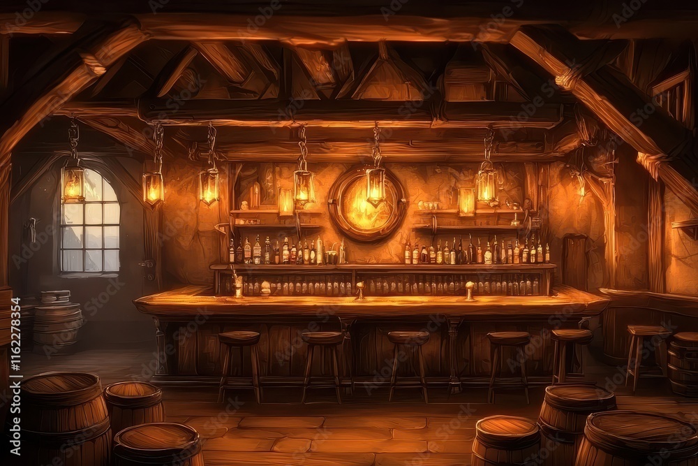 Obraz premium Discover the charm of old tavern art in vintage pubs.
