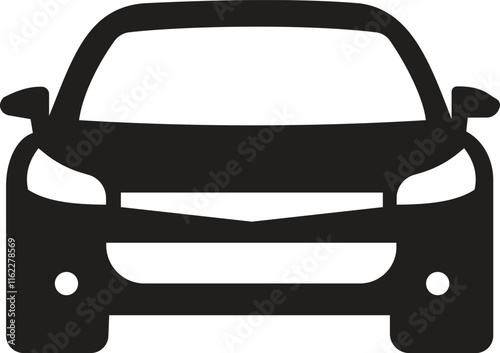 Car icon. Black design. Isolated simple view front logo illustration.   Auto style car logo design. EPS10. icon silhouette
