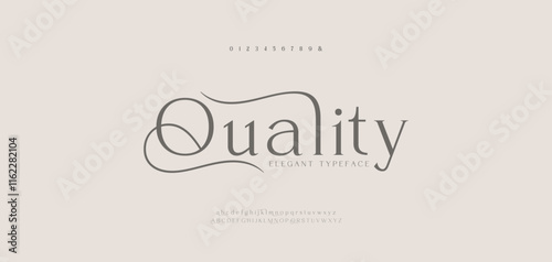 Elegant wedding logo alphabet letters font. Typography luxury classic lettering serif fonts decorative vintage retro logos and number. vector illustration
