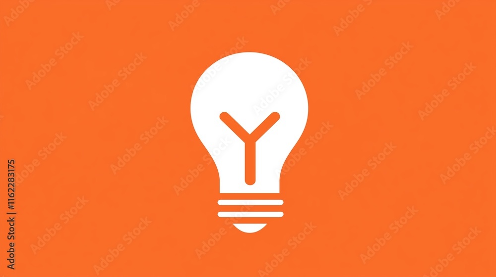 Enlightening Idea Symbol - Single Light Bulb Icon Enlightening Idea Symbol - Single Light Bulb Icon