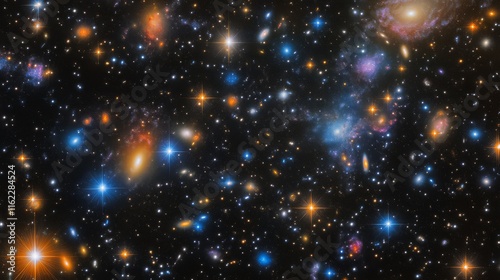 Wallpaper Mural A stunning cosmic vista filled with vibrant stars and galaxies, showcasing the beauty and vastness of the universe. Torontodigital.ca
