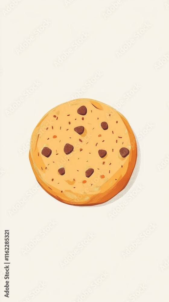 Fototapeta premium A Simple and Delicious Chocolate Chip Cookie Illustration