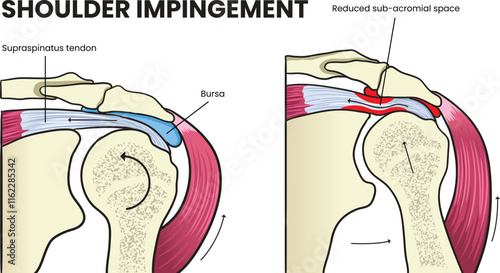 Illustration of shoulder impingement diagram