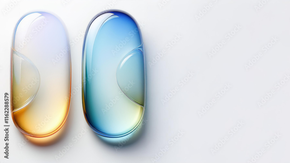 futuristic design, translucent capsules, minimalist art, modern abstract, fluid shapes, reflective surface, clean composition, contemporary design, abstract objects, creative visuals, glass-like textu futuristic design, translucent capsules, minimalist art, modern abstract, fluid shapes, reflective surface, clean composition, contemporary design, abstract objects, creative visuals, glass-like textu