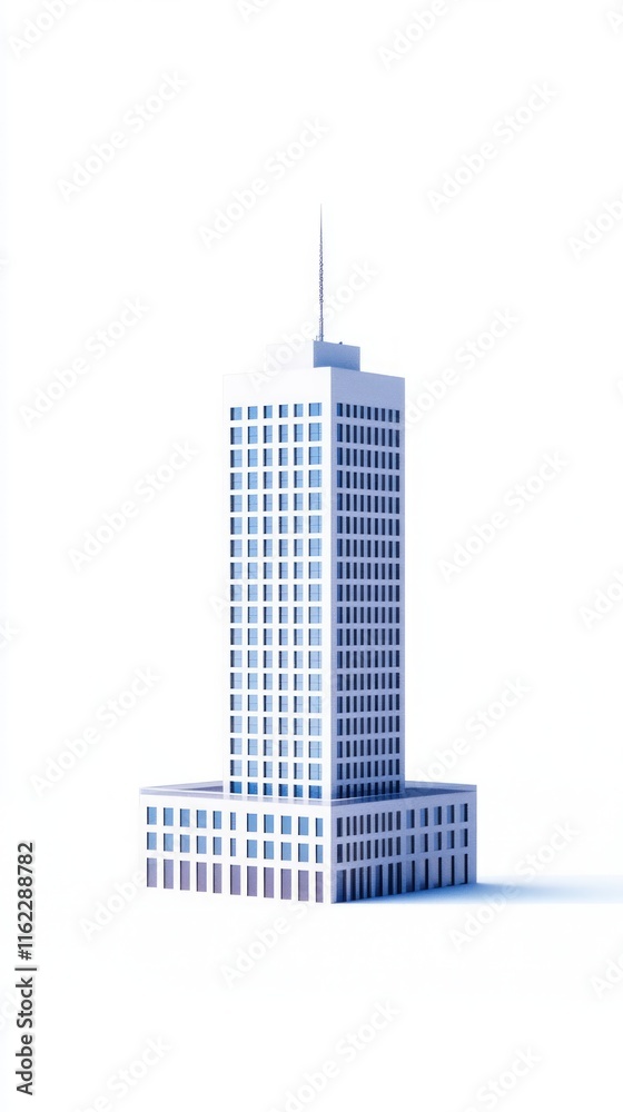 Fototapeta premium Stunning Modern Skyscraper Design: A Digital Architectural Masterpiece