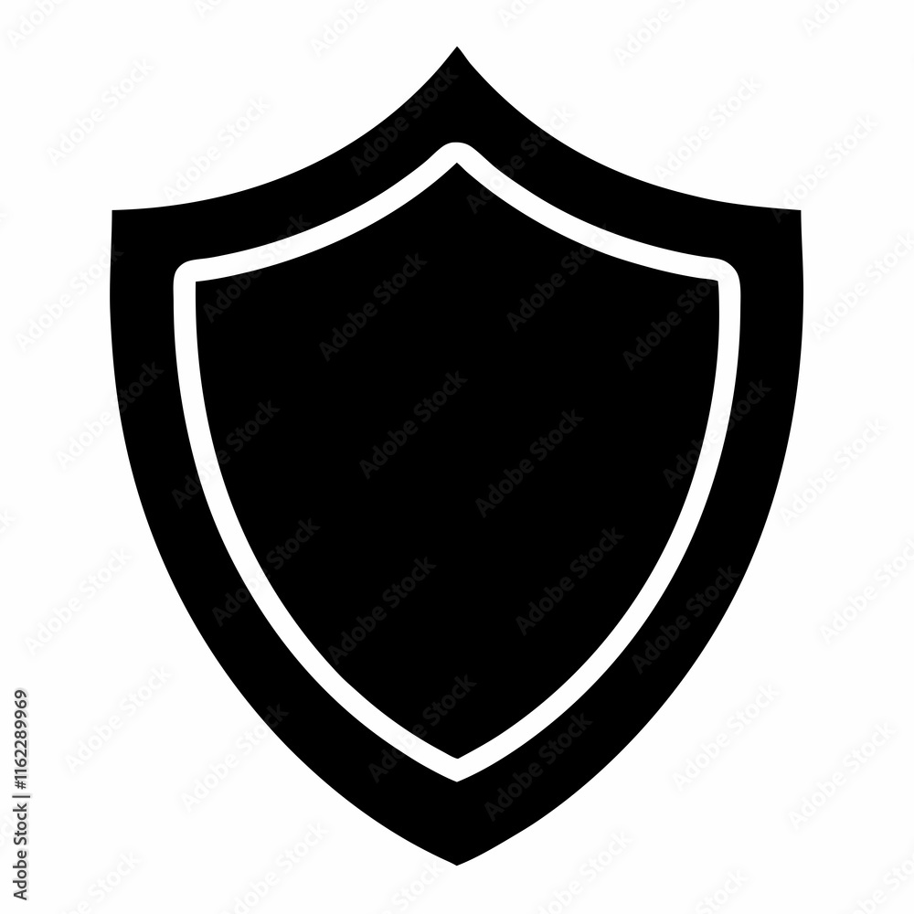 Proxy Shield Black Silhouette Vector