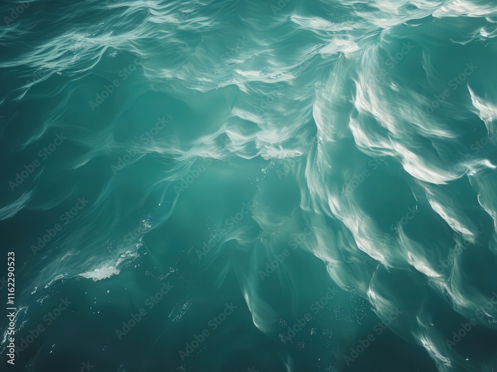 Obraz premium an AI Image Generator, Calm Turquoise Ocean Waves With Gentle Ripples and Sunlit Highlights