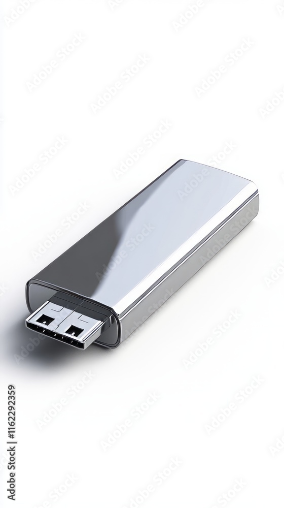 Sleek Silver USB Flash Drive: A Modern Digital Storage Device Sleek Silver USB Flash Drive: A Modern Digital Storage Device