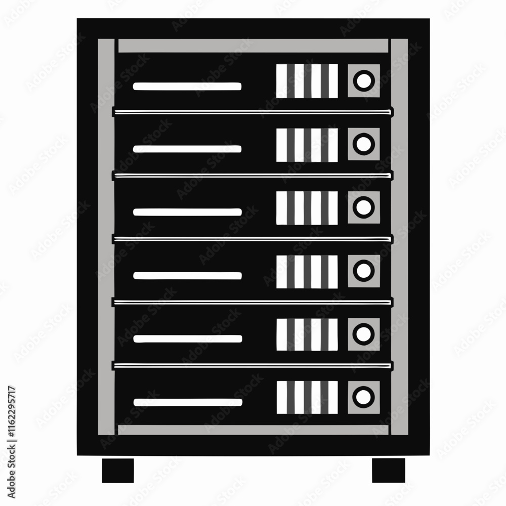 Server Rack Silhouette Vector Illustration Server Rack Silhouette Vector Illustration