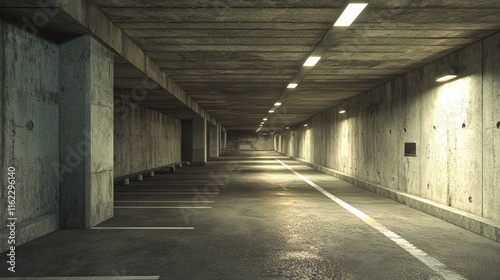 Wallpaper Mural Urban underground parking garage with concrete walls Torontodigital.ca