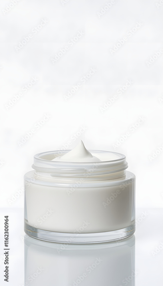 banner set cream texture lotion jar of cream on a transparent background, realistic, with white tones banner set cream texture lotion jar of cream on a transparent background, realistic, with white tones