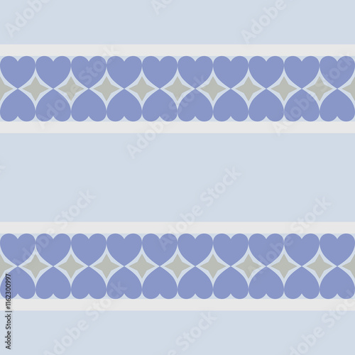 Simplicity heart minimal geometric pattern textile wrapping paper print. 