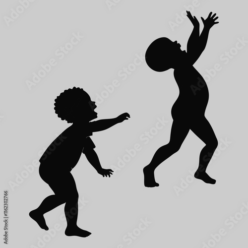 baby dancing silhouette vector design art and illustration
