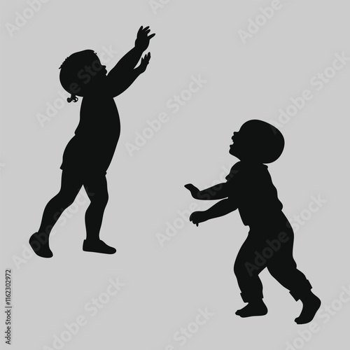 baby dancing silhouette vector design art and illustration